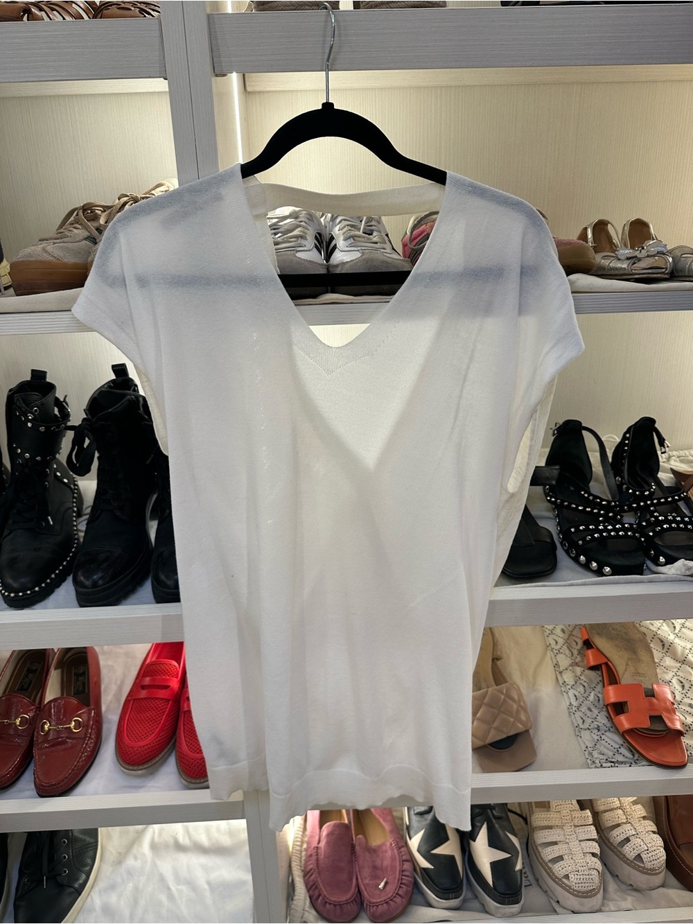 All Saints Women's White Wrap V Neck Top